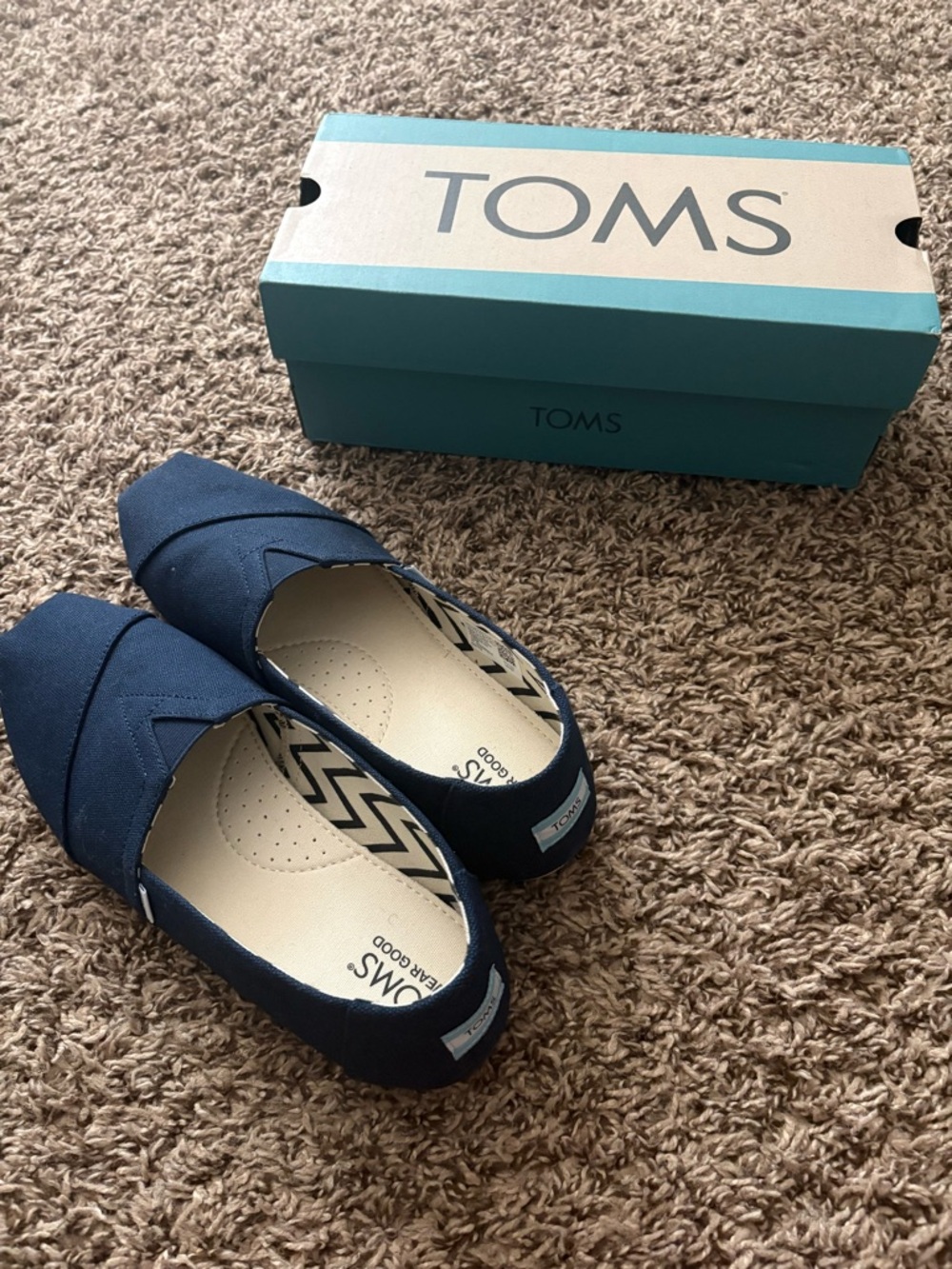 Toms Navy Canvas Slip-On Flats